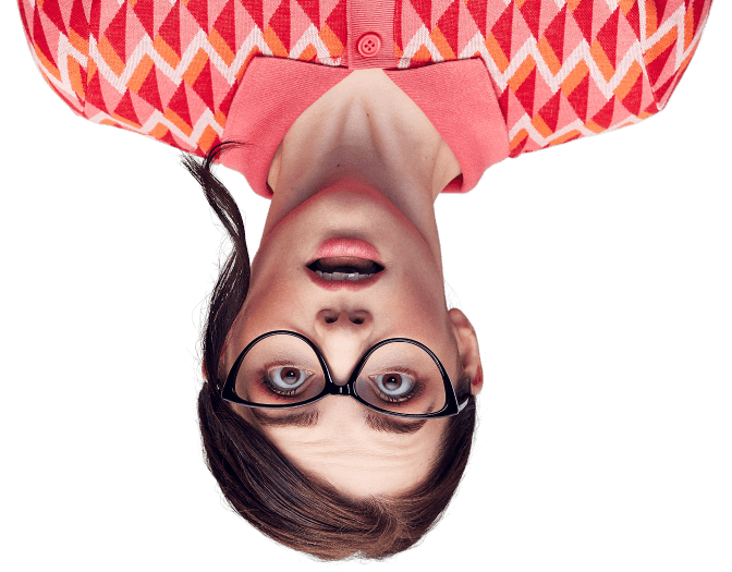 A woman upside down questioning how she got here