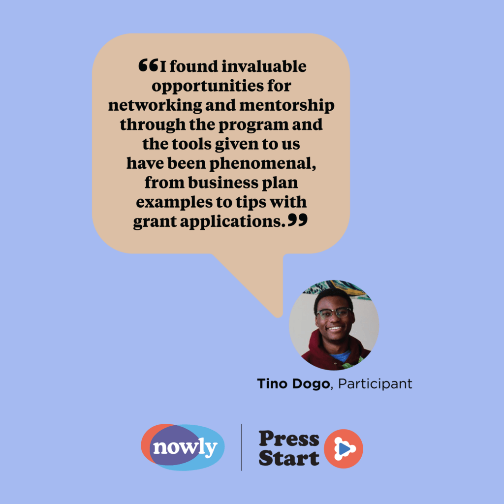 Quote from Press Start CoLab 2022 participant, Tino Dogo